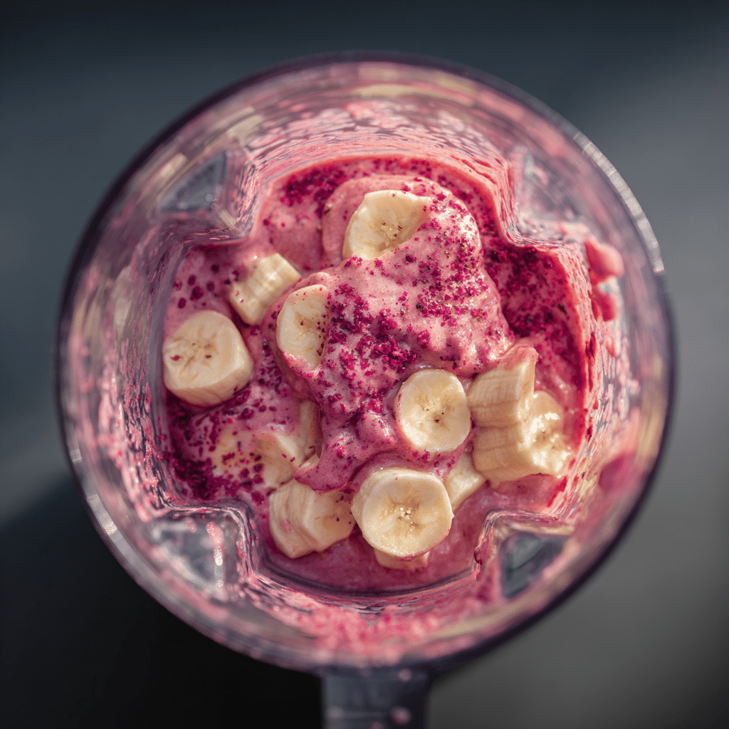 Pitaya Bowl Recipe – A Colorful, Healthy Powerhouse You’ll Love 11 u1471415212 Blender filled with frozen pitaya and banana in t 73603454 2940 4854 b4bb c5ef2af4a8d4 3