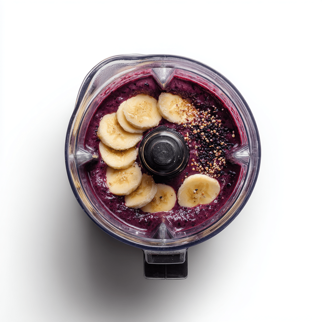Acai Smoothie Recipe That Tastes Like a Tropical Dream 3 u1471415212 Blender mid blend showing purple smoothie mixture ed90e6f6 5d16 4021 9466 06cb8f4c0edd 2