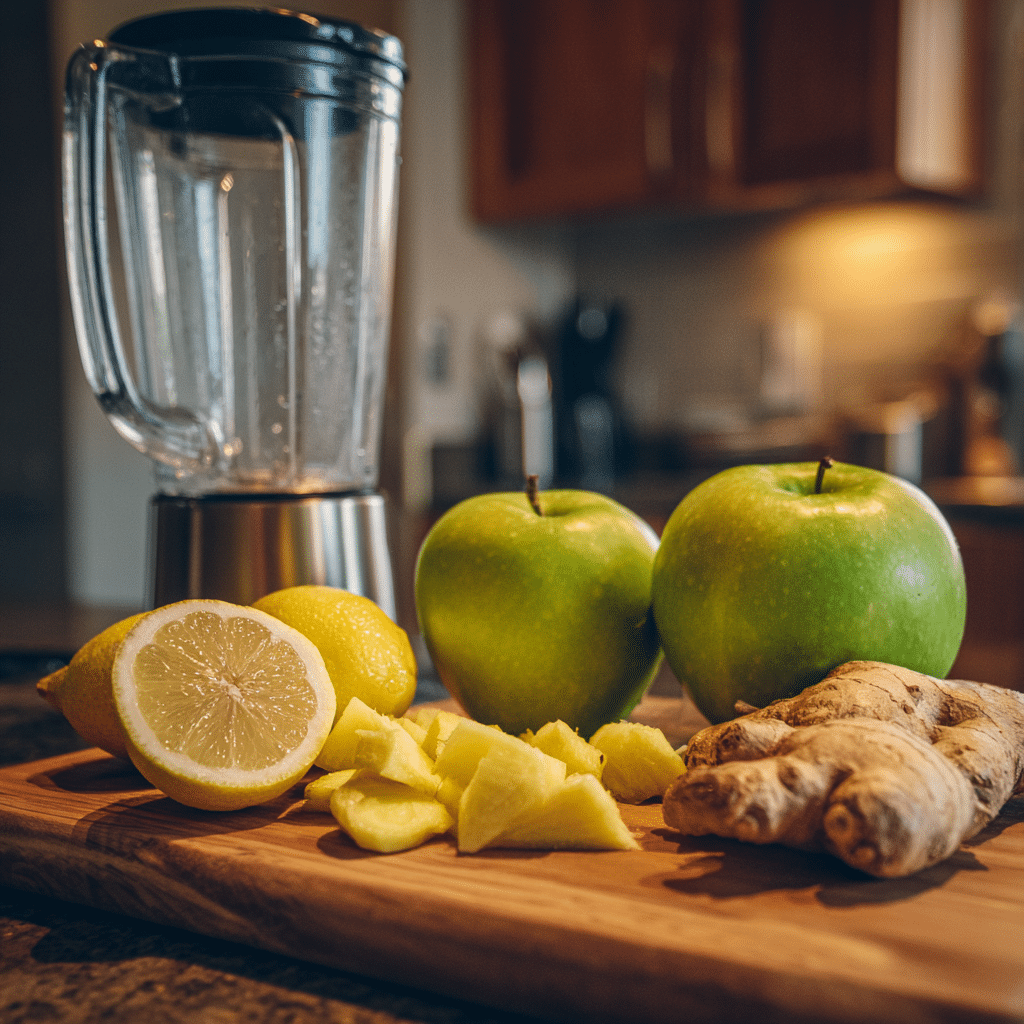 Cleanse Detox Juice That Works: Feel Lighter, Reset Naturally 10 u1471415212 Chopped fresh lemon ginger and green apple on a c 329f0f85 3ed9 45c6 84ed eadbb9914837 3
