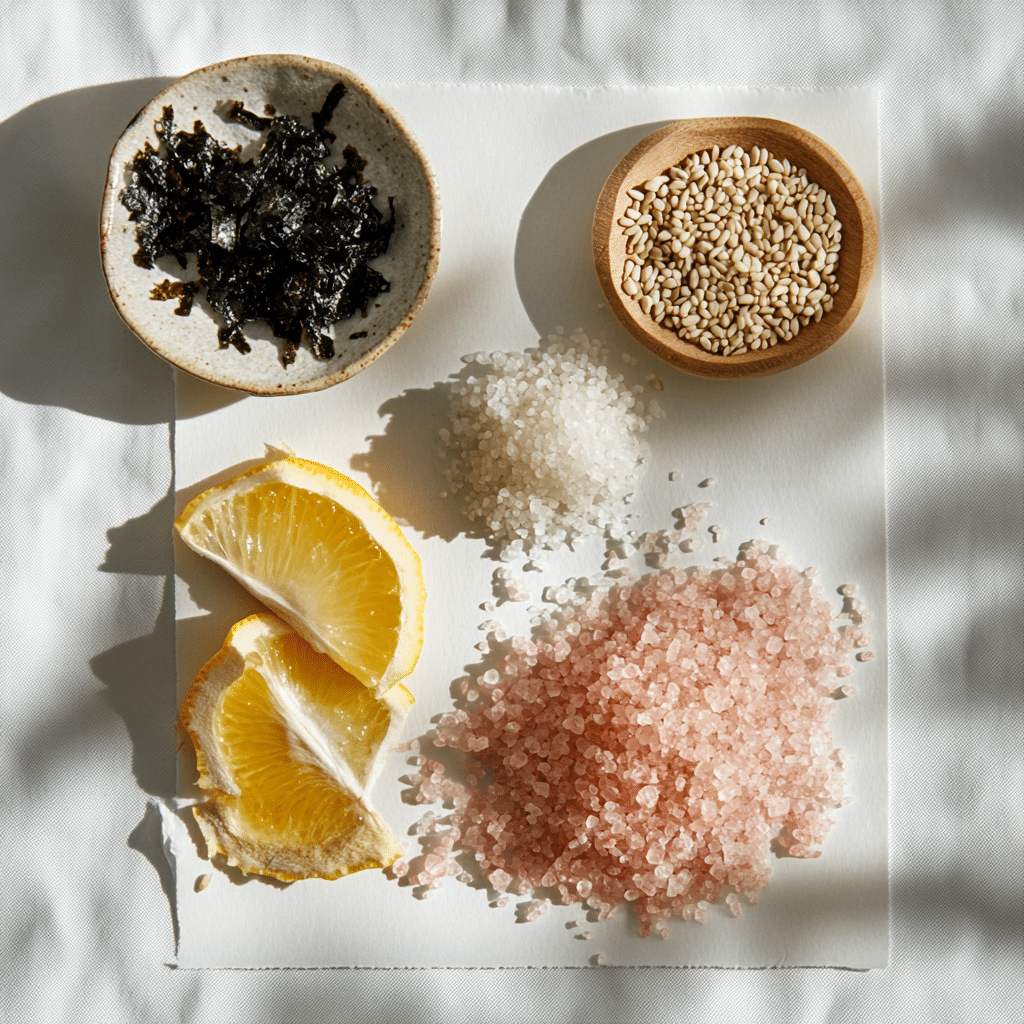 Japanese Pink Salt Recipe – A Simple, Flavor-Packed Way to Boost Your Wellness 10 u1471415212 Flat lay of natural ingredients for Japanese pink 5d008aba b67d 46b3 8858 f19e233c3a3c 1