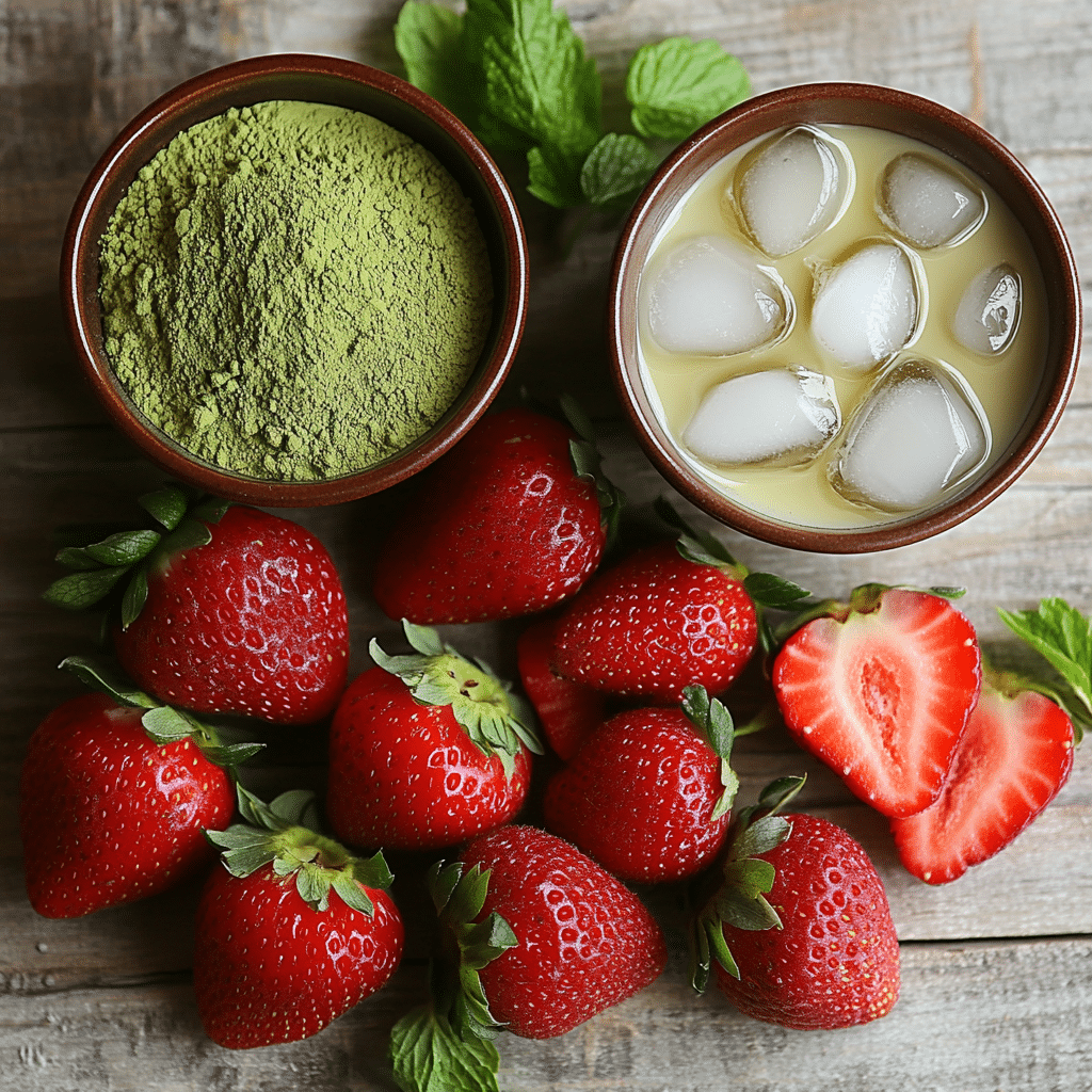 Strawberry Matcha Latte: A Creamy & Refreshing Superfood Sip 3 u1471415212 Flat lay of strawberry matcha latte ingredients f 75e0a053 f137 4e22 8f5b 66bc54546992 1