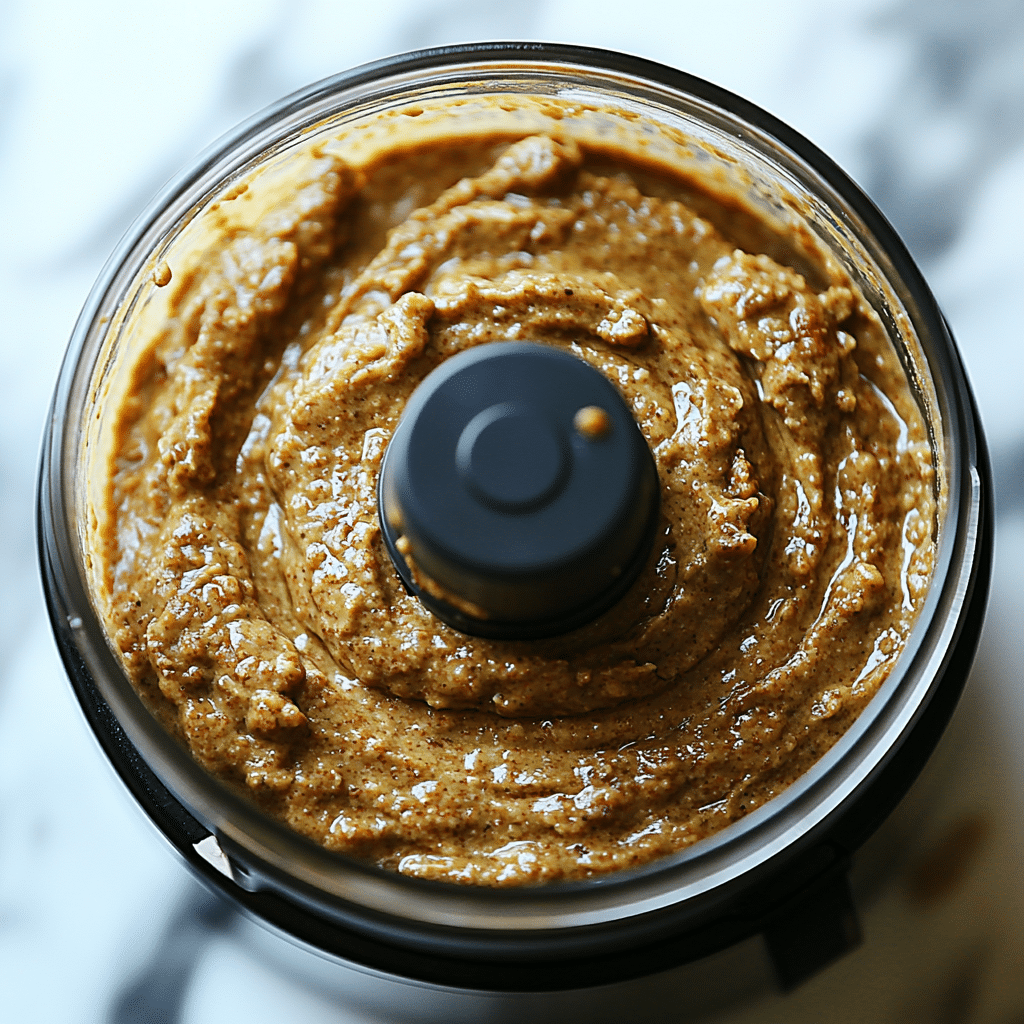 Pistachio Peanut Butter: How to Make It Creamy, Healthy & Irresistible 11 u1471415212 Food processor mid blend showing smooth pistachio c08f32d6 d5bd 45b6 83f1 f90fea96c86e 0