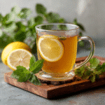 Best Lemon Balm Recipes in 2025 to Calm Cravings, Slim Naturally & Boost Digestion 9 Lemon balm tea recipe card with natural slimming ingredients