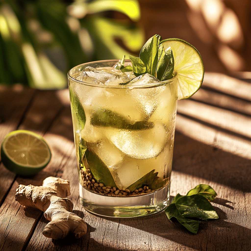 Brazilian Mounjaro drink with lime and yerba mate