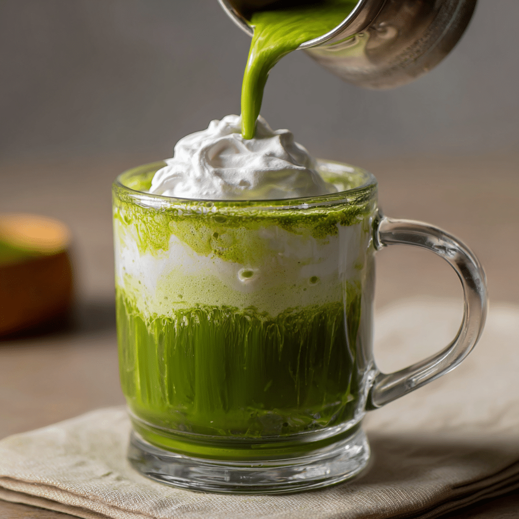 Matcha Einspänner – Creamy, Energizing, and Healthy Layered Drink 18 u1471415212 Pouring thick whipped coconut cream over a layere fd7856c6 6128 47e2 a7a8 0c5f1ff57192 2