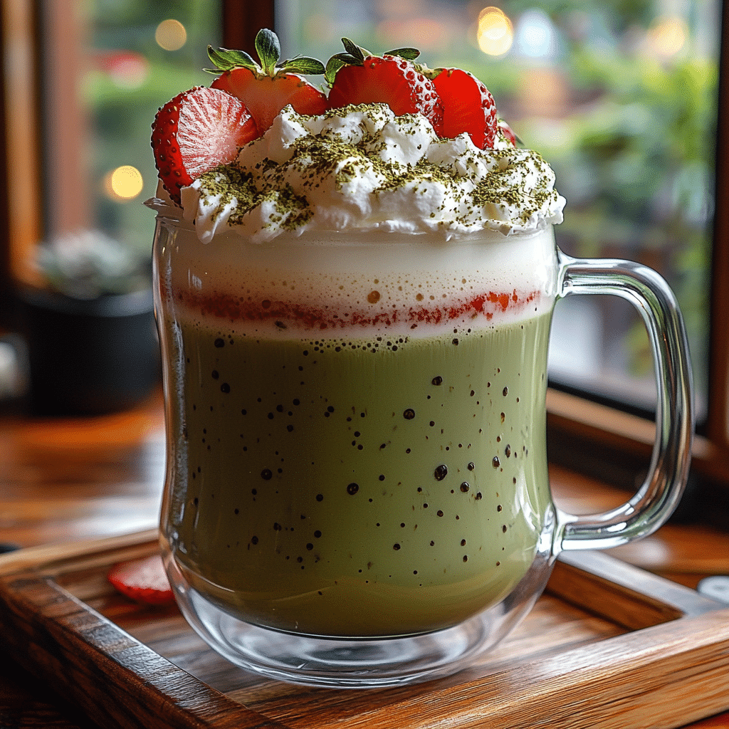 Strawberry Matcha Latte: A Creamy & Refreshing Superfood Sip 5 u1471415212 Strawberry matcha latte topped with coconut whipp 6406257c ae69 45cd aa53 614be2985017 2