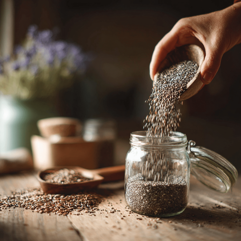 Bariatric Seed Recipe for Weight Loss: Natural, Simple & Proven 11 u1471415212 hand pouring chia flax fennel into a glass jar on 5f49662f 7b16 4951 aa90 e8422cb1f306 3