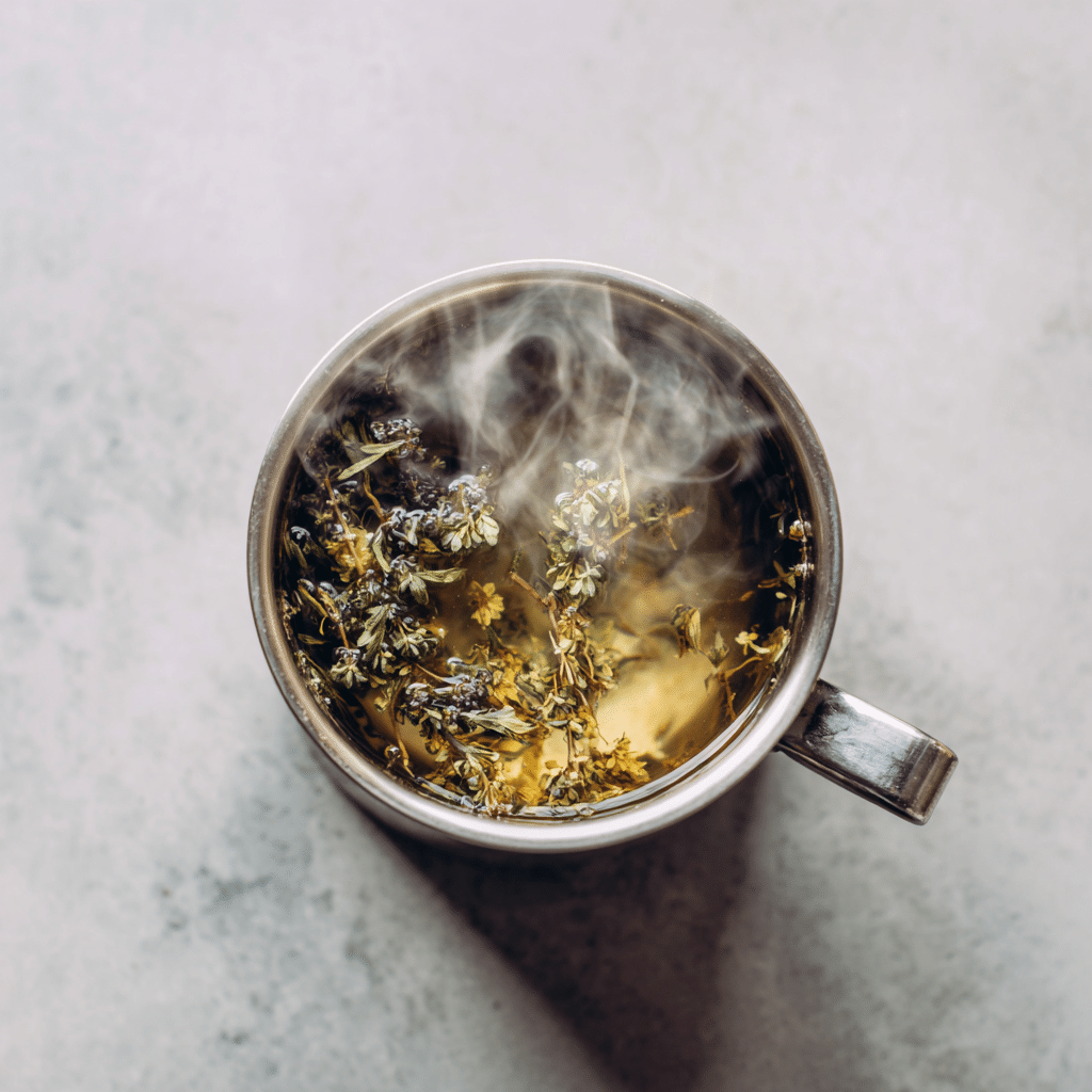 Bariatric Tea Recipe That Calms Cravings and Supports Weight Loss Naturally 11 u1471415212 herbal tea simmering in a small stainless steel p 53c1bc29 5b74 4e0b afc4 41a0b63ef6fa 3