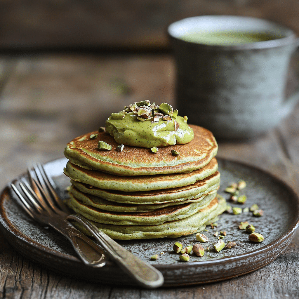 Iced Matcha Latte Recipe: Creamy, Healthy, and Ready in 5 Minutes 2 Served pistachio pancakes with matcha