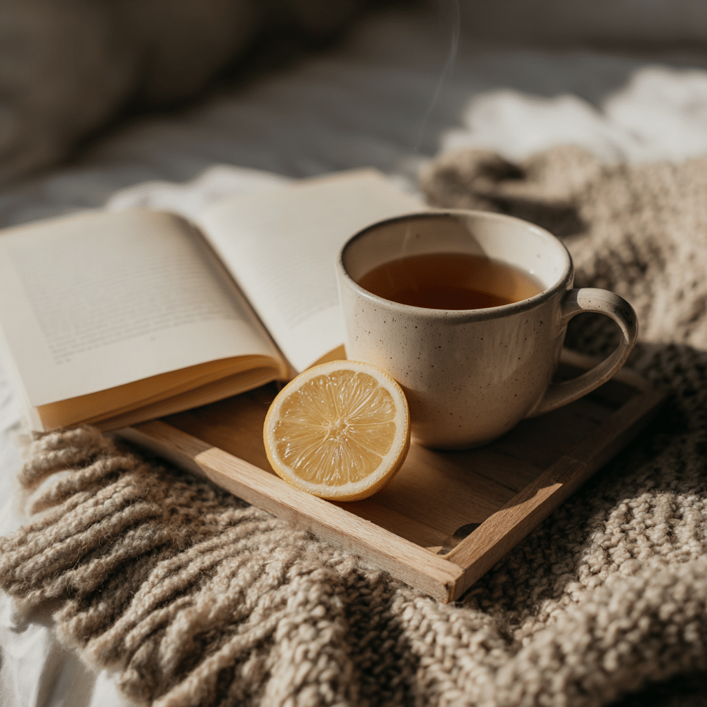 Cortisol Tea Recipe for Weight Loss: Natural Belly Fat Support 4 u1471415212 A warm tea mug served on a tray next to an open j c936aece ce41 47d3 ae68 d3505ef9c2e3 3