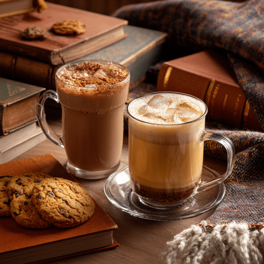 Hojicha Latte Recipe – A Cozy, Creamy Japanese Tea Drink 2 Hojicha latte served for cozy tea time